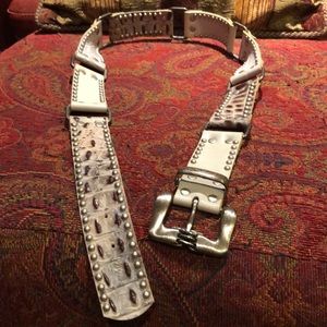 Leatherock Studded Gator-Leather Belt
